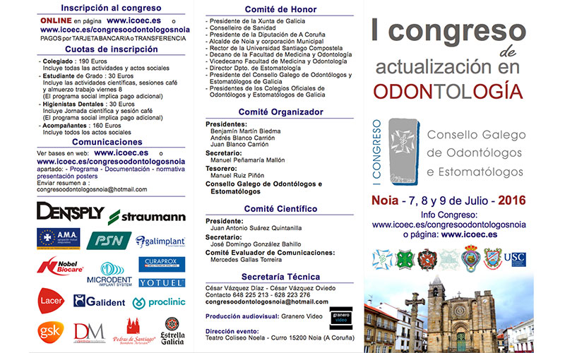 I CONGRESO CONSELLO GALEGO ODONTOLOXÍA Noia